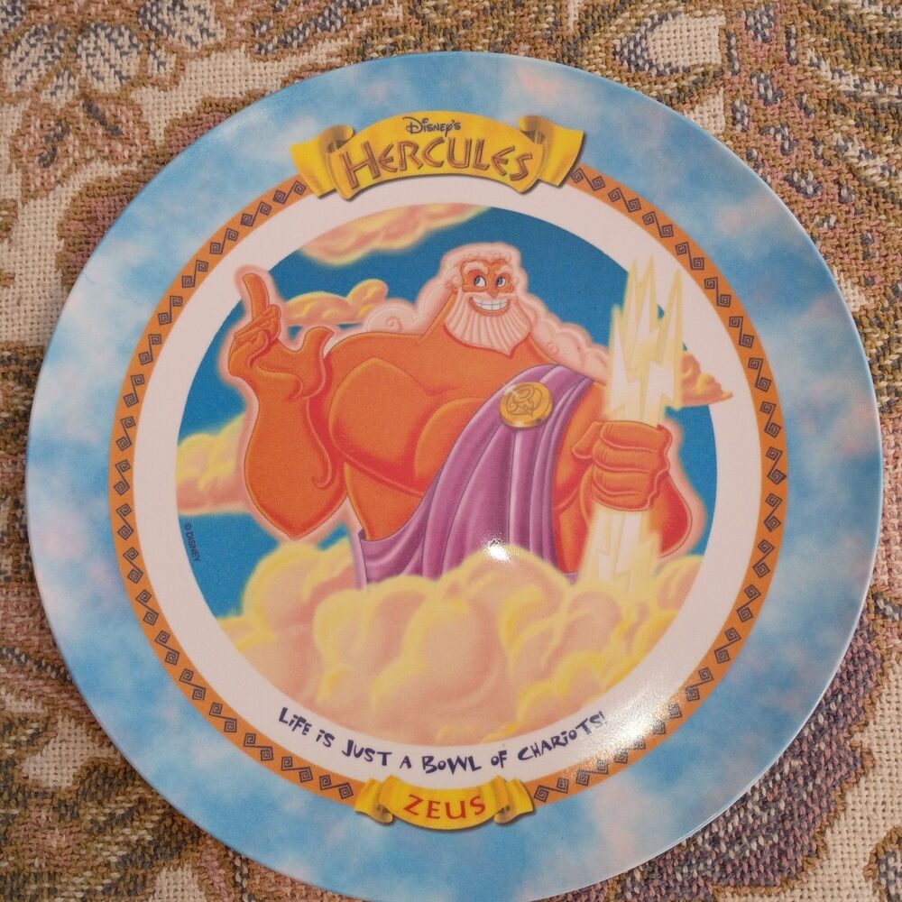 Disney Hercules Character Plates VTG 1997 Lot Of 6 Great condition +sticker +bag